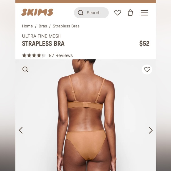 NWT Skims Ultra fine Mesh strapless bra - Picture 8 of 8